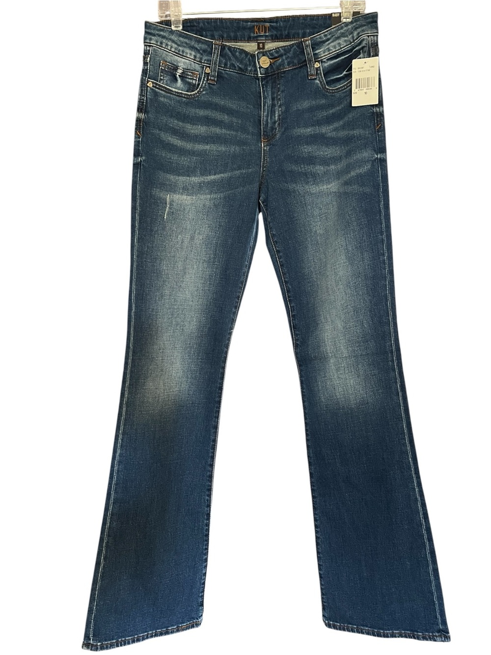 Kut from the Kloth Womens Baby Bootcut Flare Jeans - Dark Blue Wash